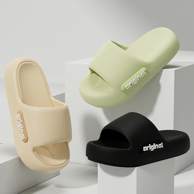 Women's Thick Bottom Platform Cloud Slippers With Letter Print