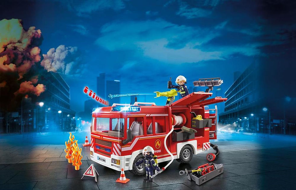 Thumbnail: Playmobil City Action 9464 Fire Engine with Working Water Cannon