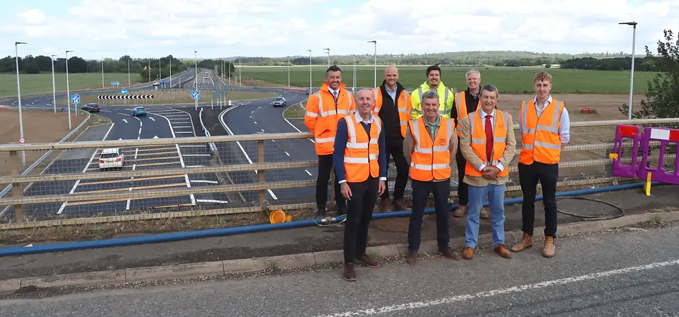 A major infrastructure project in North Lincolnshire has taken a step forward with the completion of the first phase of motorway works by a County Durham company.