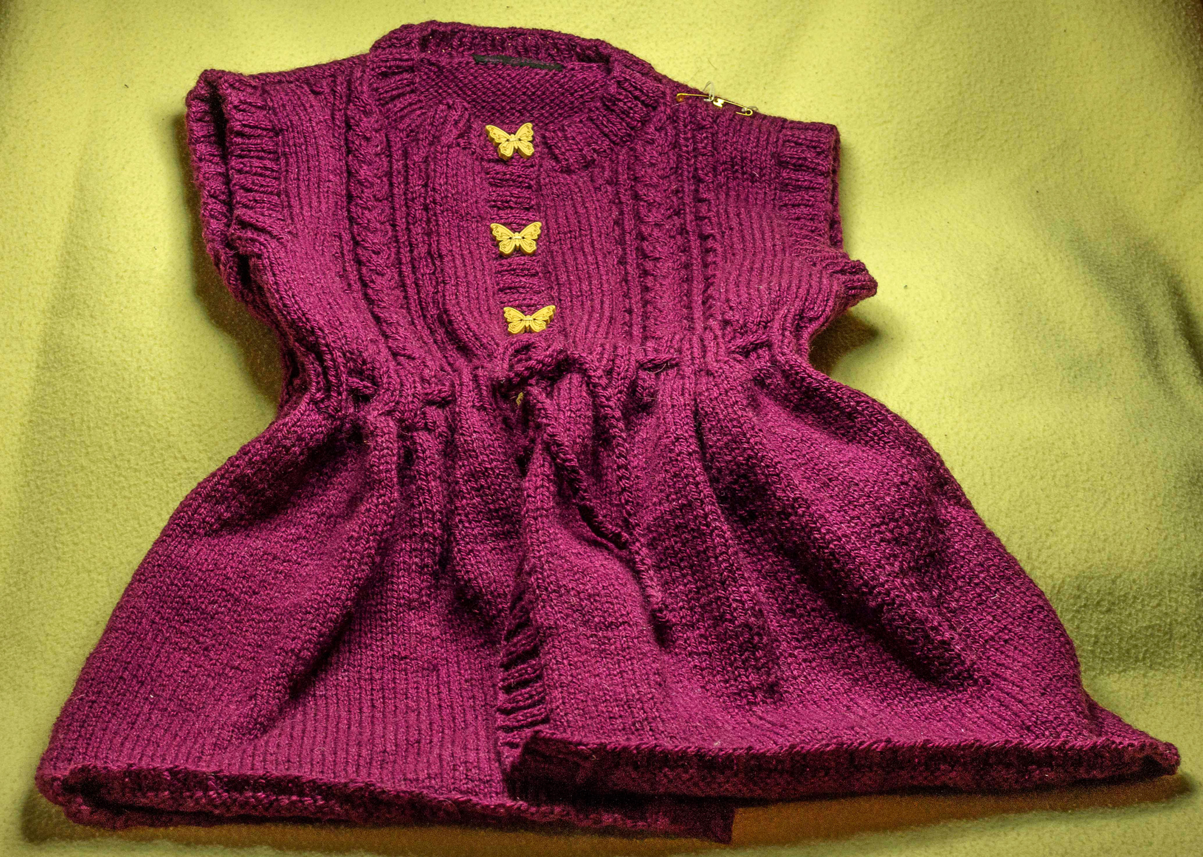 Gilet long sans manche couleur prune