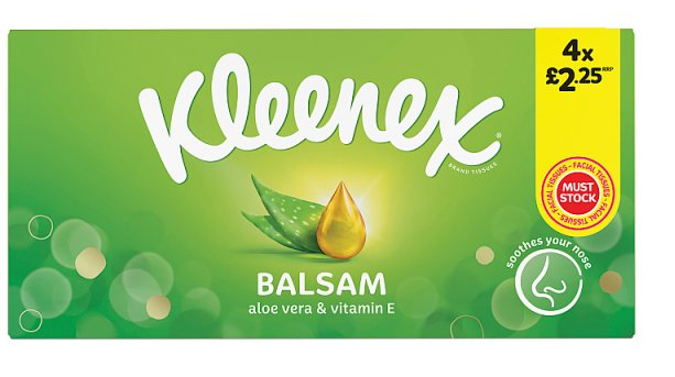 Blwch o 1 meinwe Kleenex Balsam