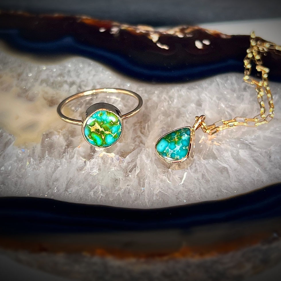 Thumbnail: Gaia Ring | Sonoran Gold Turquoise | 14k Gold | Size 8