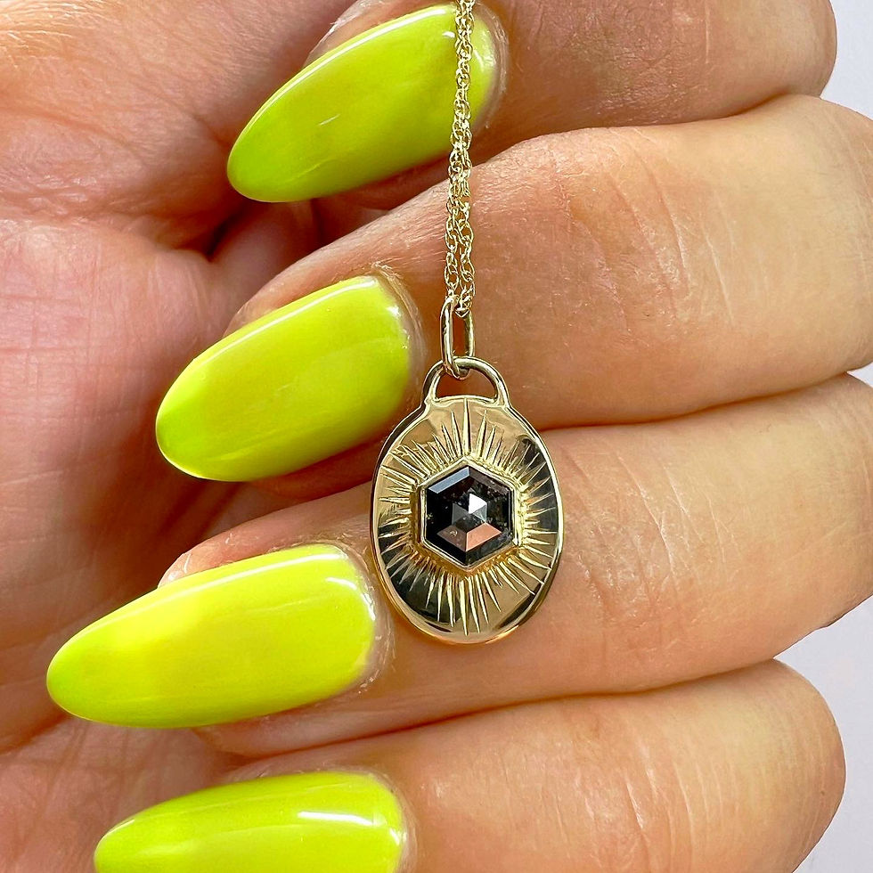 Thumbnail: Hex Diamond Starlight Necklace | 14k Yellow Gold w/ Chain | ~0.475 CT