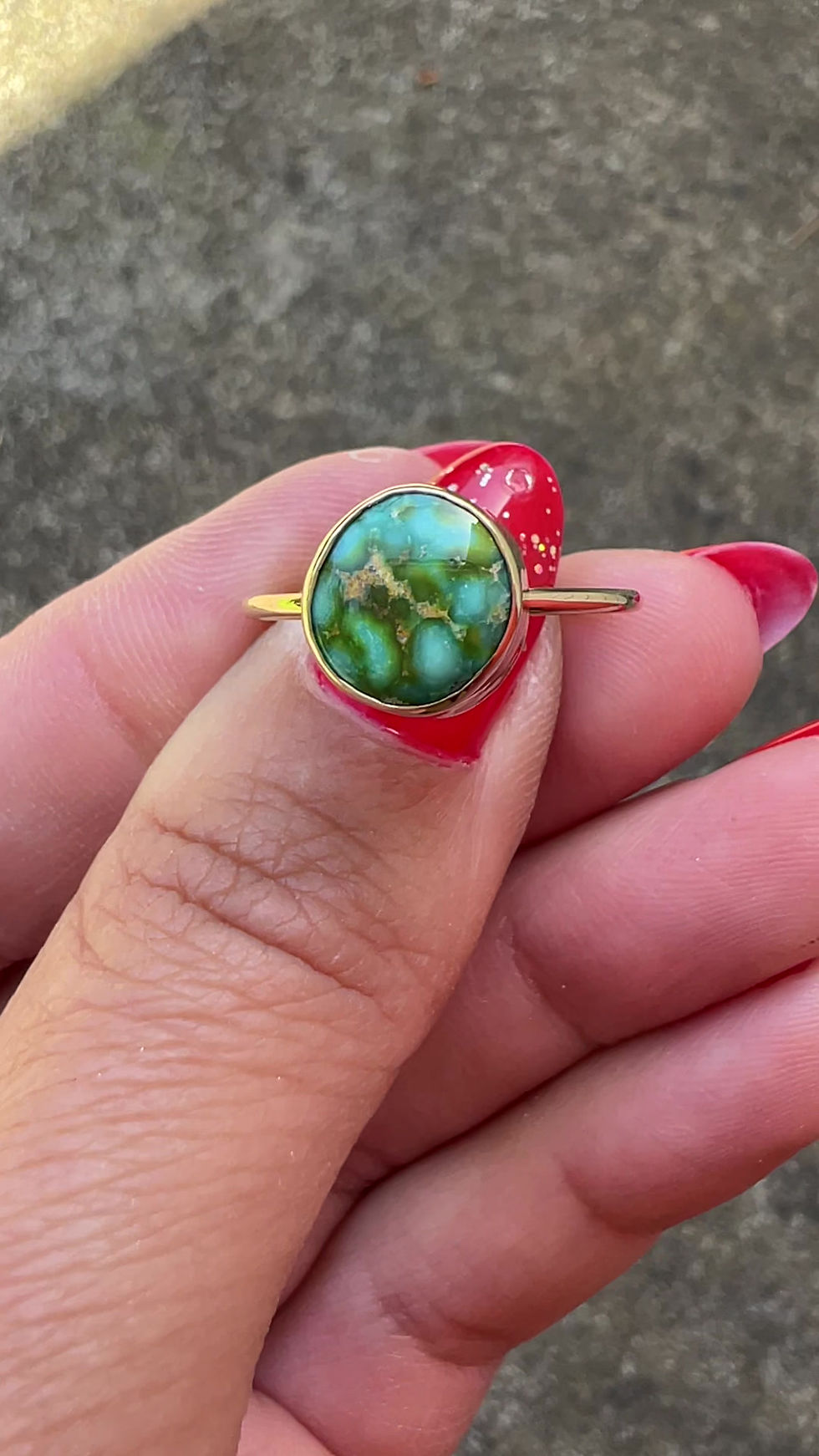Thumbnail: Gaia Ring | Sonoran Gold Turquoise | 14k Gold | Size 8