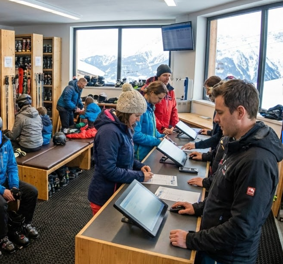 virtual queuing in ski hire