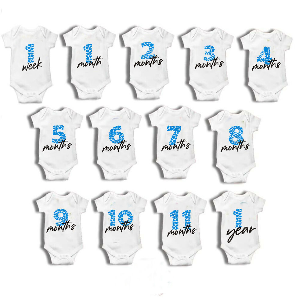 Thumbnail: Baby Milestone Vests , first year onesie , monthly onesie set