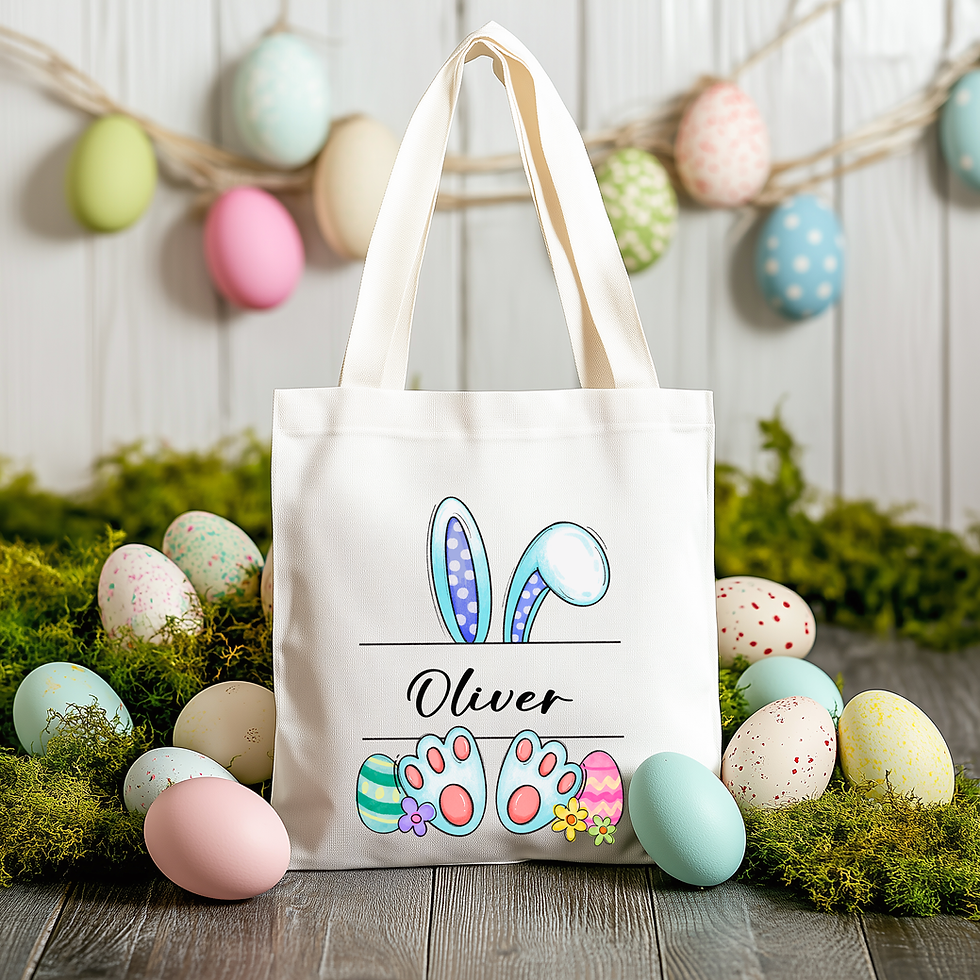 Thumbnail: Personalised Easter Tote Bag,Kids Easter Basket Bag,Easter Basket Bag