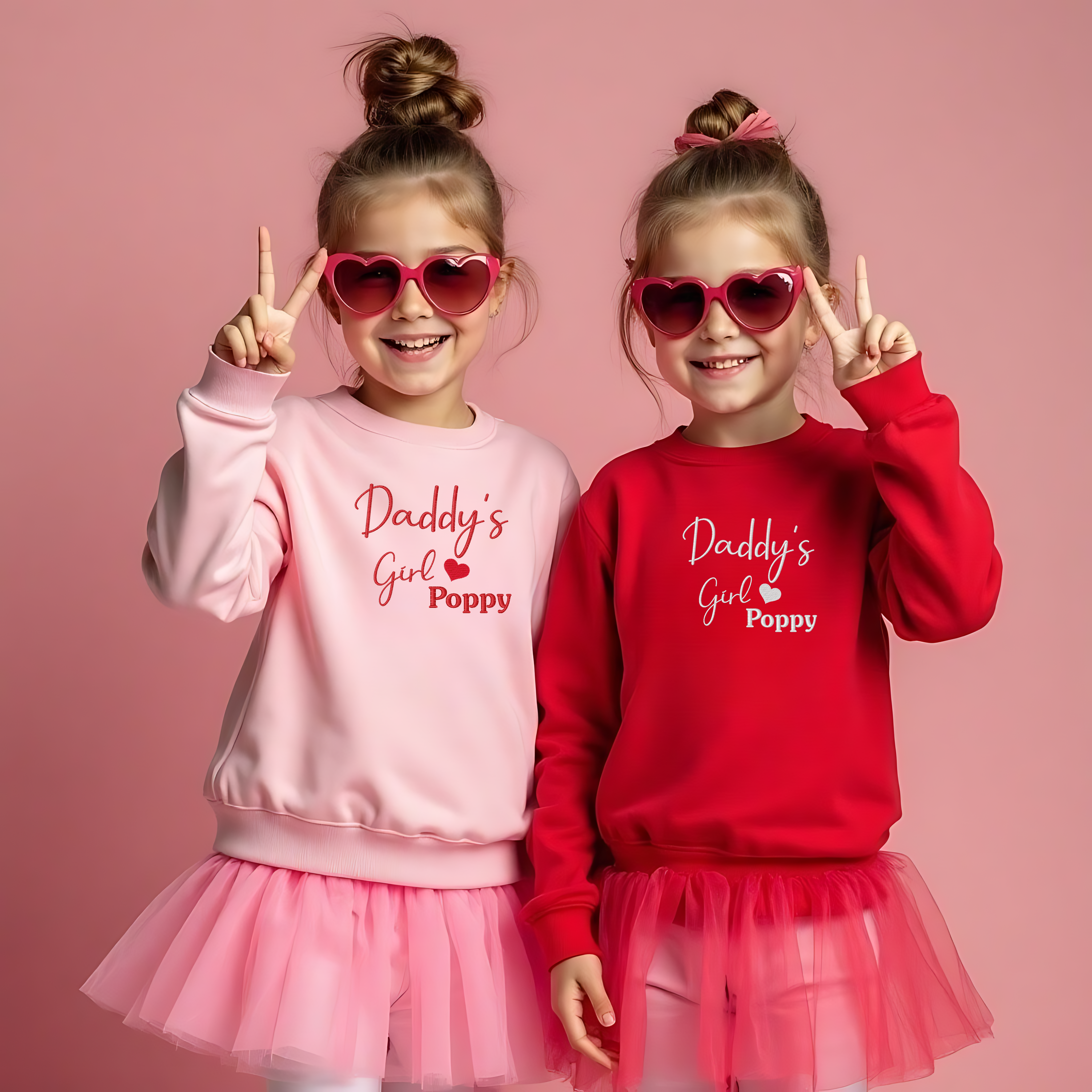 Embroidered Personalised Mummy's Daddy's Little Valentine Jumper