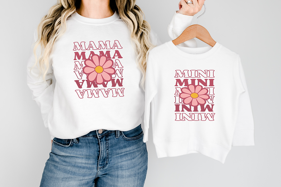 Thumbnail: Mama Mini  outfit  Mummy Daughter  Matching Sweatshirts tshirt  mother's day