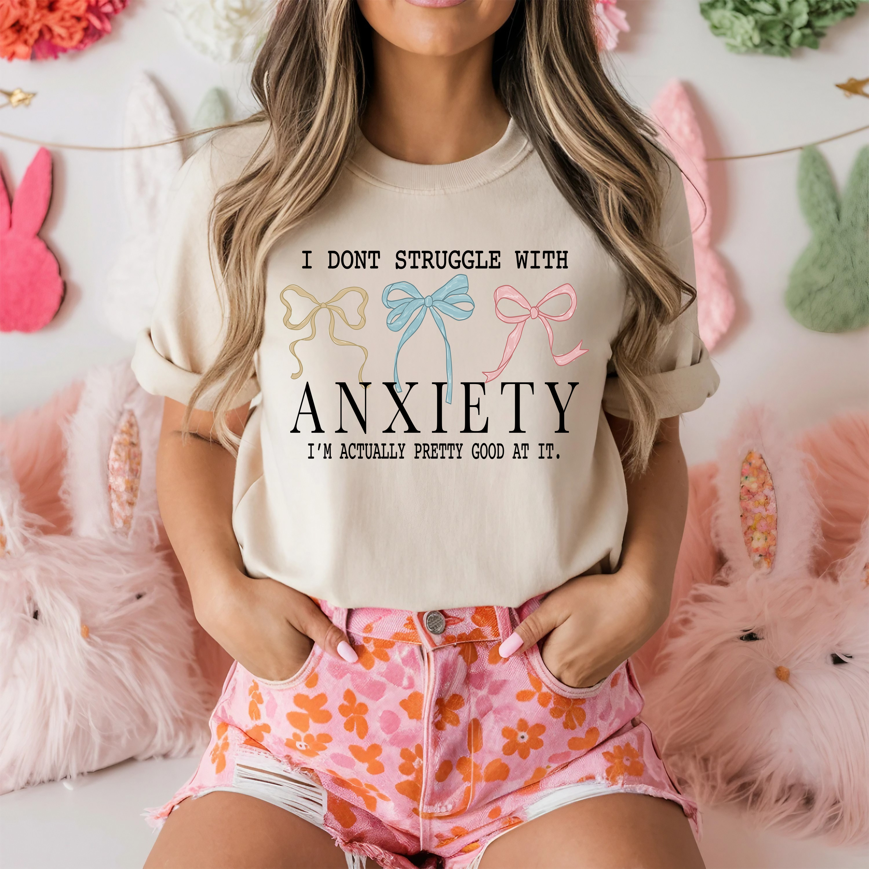 I don't struggle with anxiety ... Sand T-shirt graphic funny T-shirt