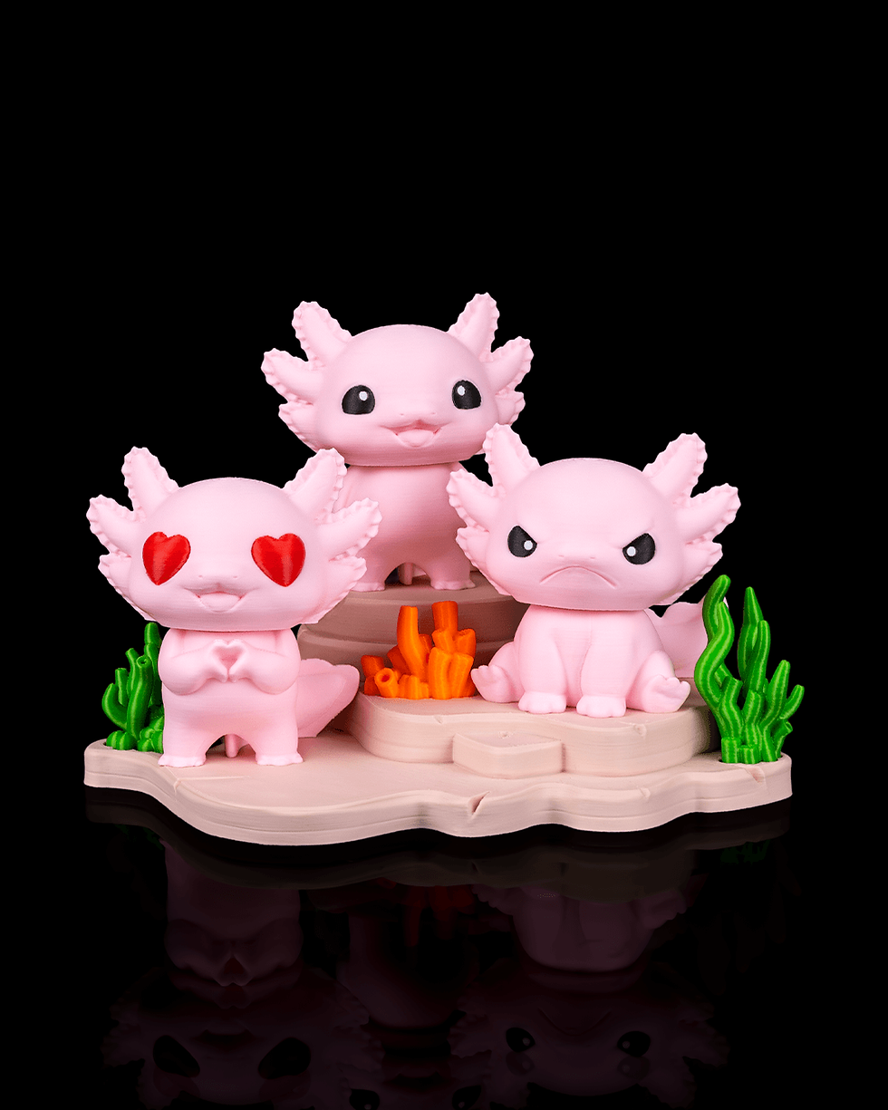 Thumbnail: Axolotl Haven - Full Set of Figures/Keychains