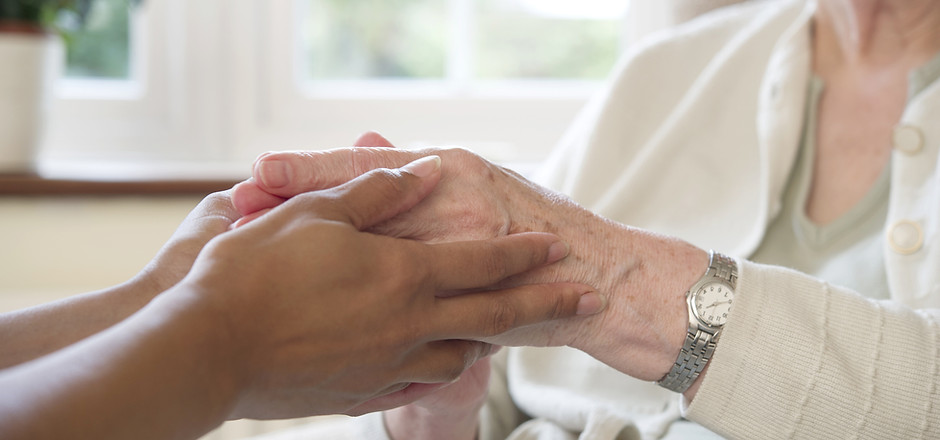Elder woman and her caretaker