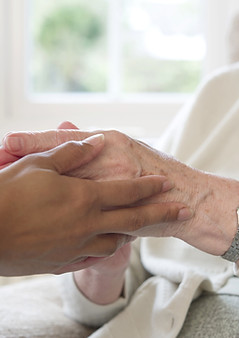 Elder woman and her caretaker
