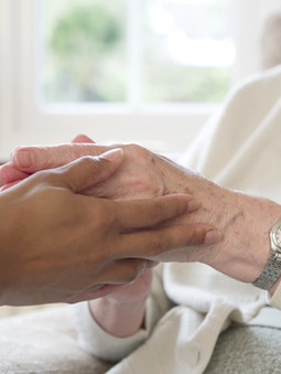 Elder woman and her caretaker