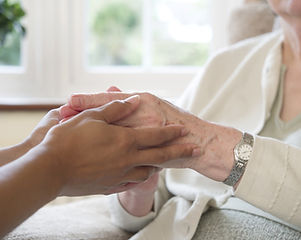 Elder woman and her caretaker