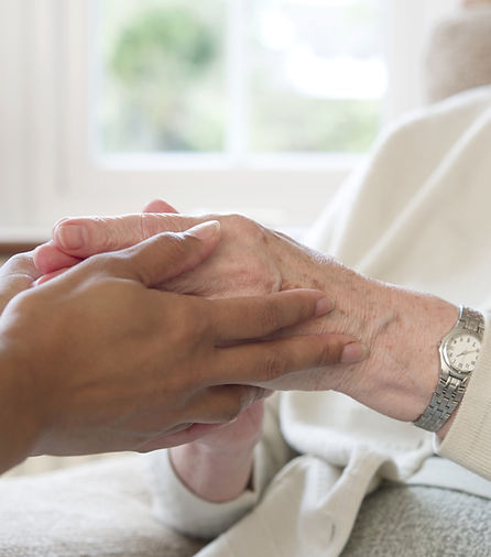 Elder woman and her caretaker