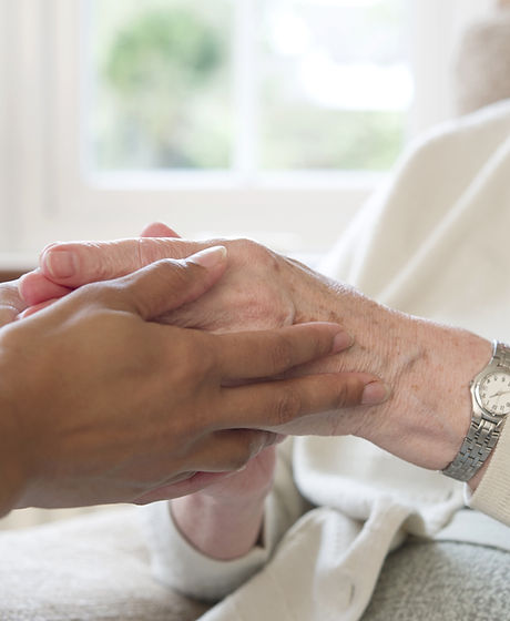 Elder woman and her caretaker