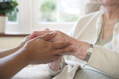 Elder woman and her caretaker