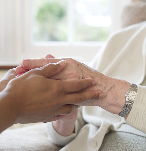 Elder woman and her caretaker
