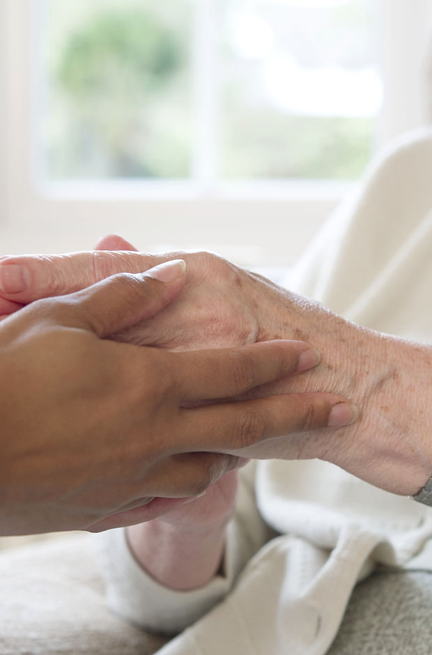 Elder woman and her caretaker