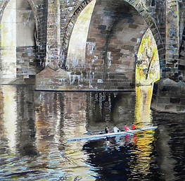 original artwork by Carl P. Berlinger of the PHILADELPHIA READING RAILROAD BRIDGE