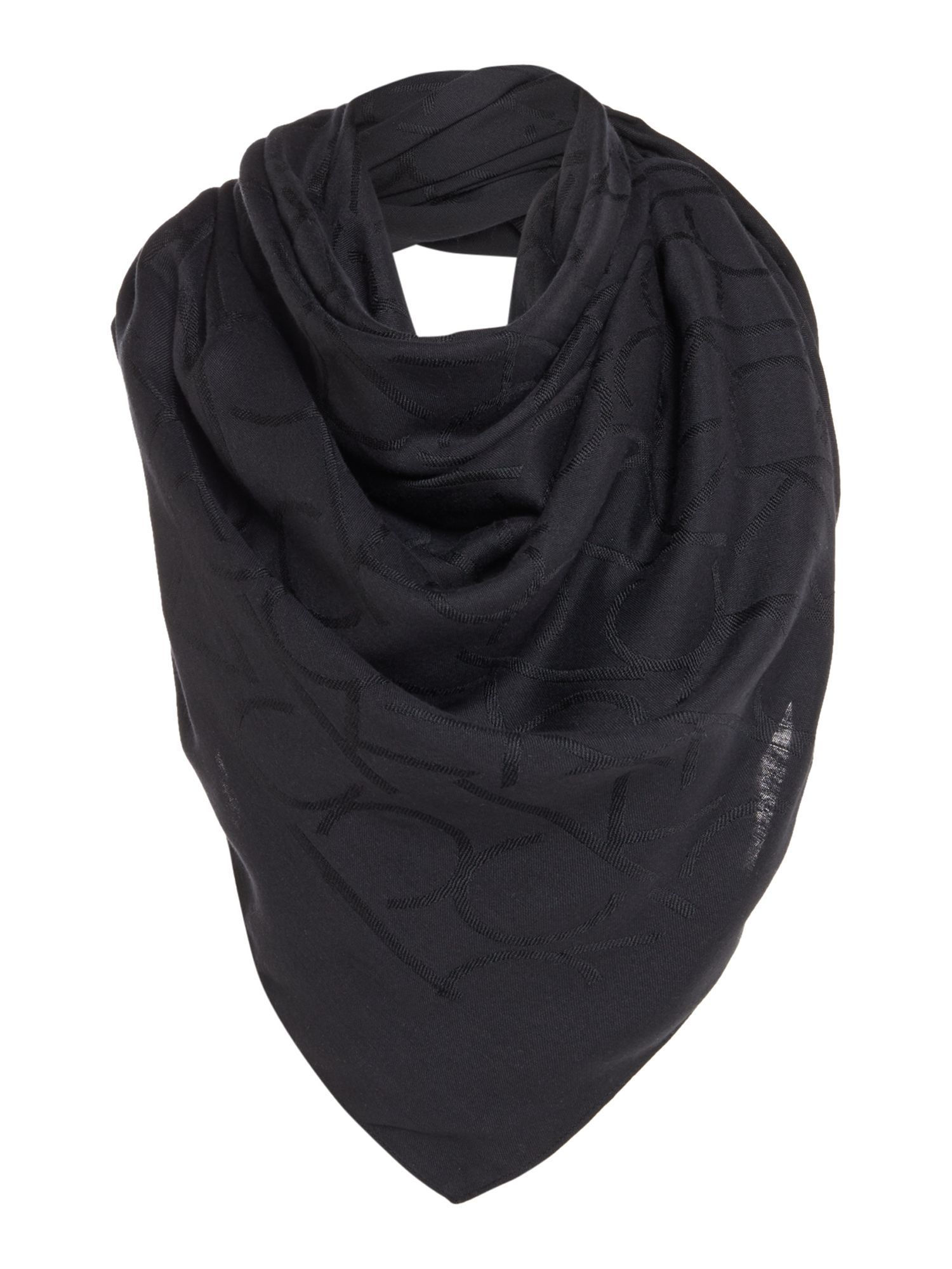 Calvin Klein Tina Jacquard scarf, Black