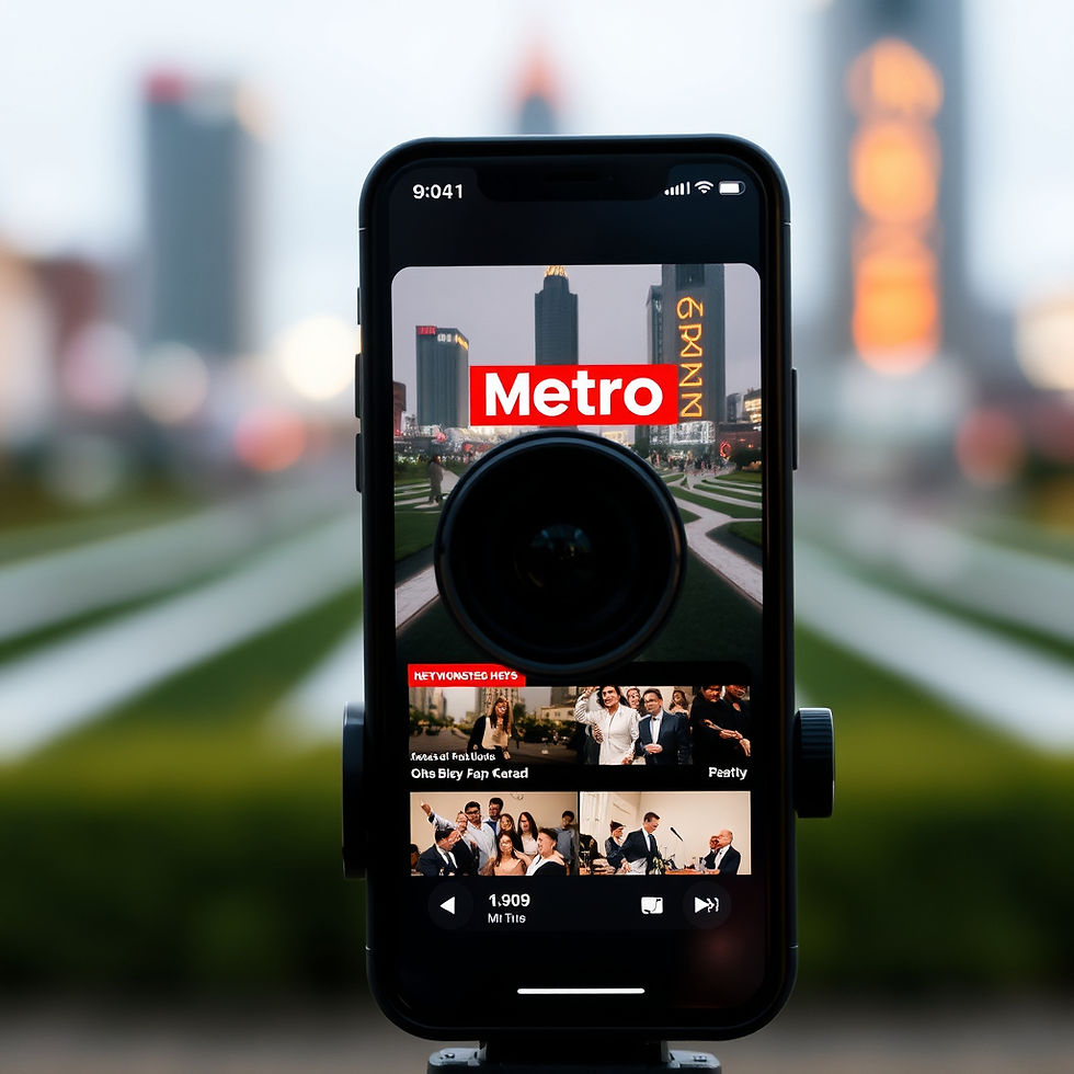 a phone with news content on screen, news name Metro lens.jpg