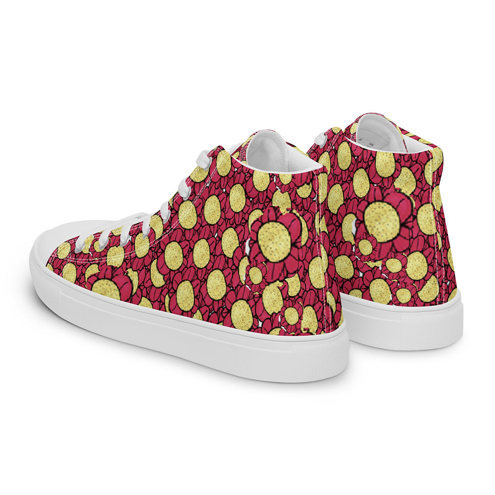 Thumbnail: Moon Flower Women’s high top canvas shoes
