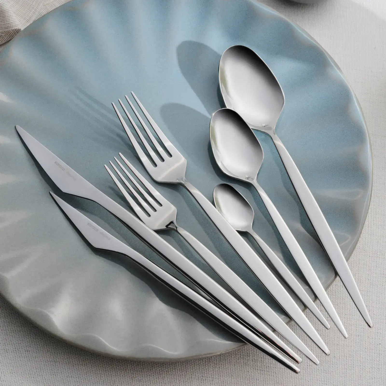 Karaca Elegance New Thor V2 Platin 12 Kişilik 84 Parça Çatal Kaşık Bıçak Takımı