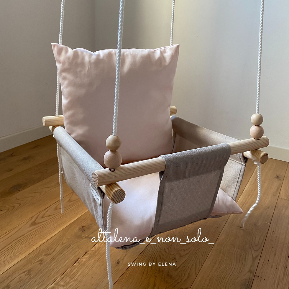 Thumbnail: Altalena sospesa per bambini da interno beige chiaro (collezione  Meraviglia)