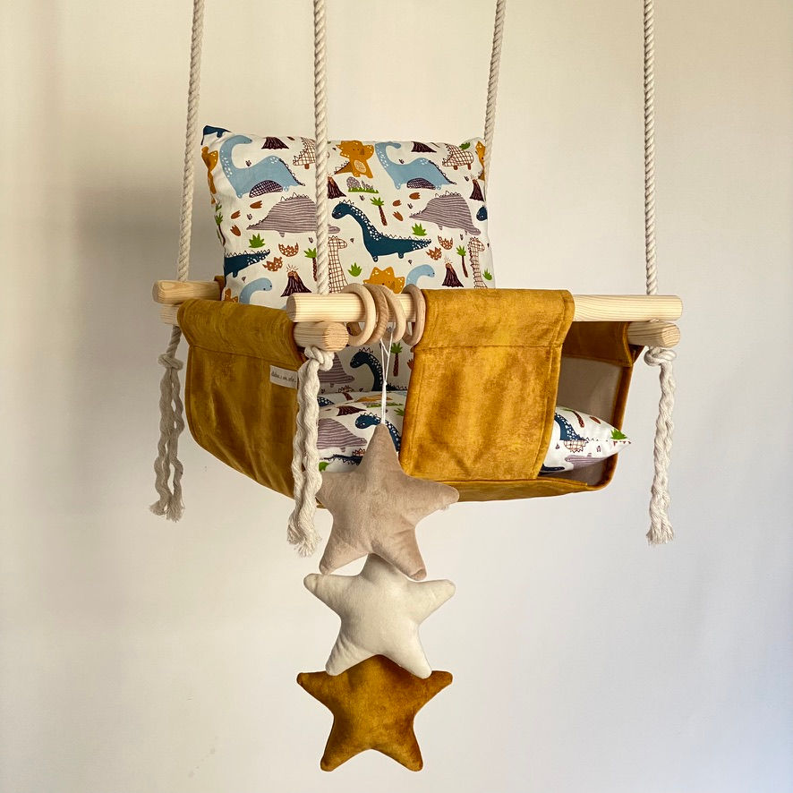 Thumbnail: Altalena per bambini sospesa per la casa colore dorato (collezione Stella)