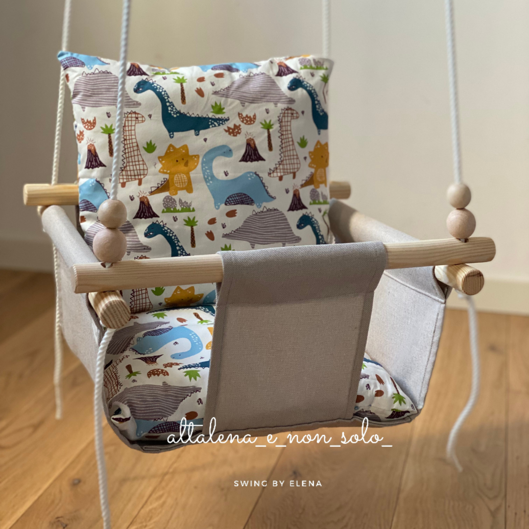Altalena sospesa per bambini da interno beige chiaro (collezione  Meraviglia)