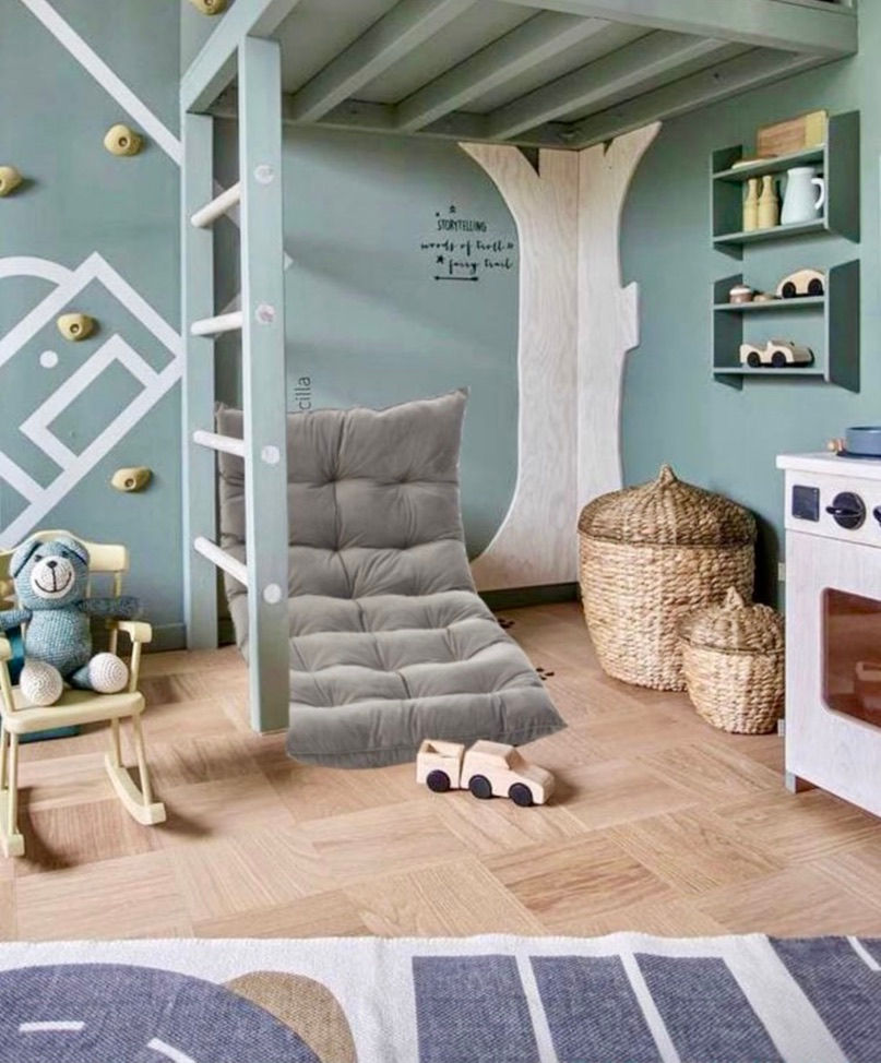 Thumbnail: Tappeto pouf in velluto per relax, lettura o gioco dei bambini, multifunzionale