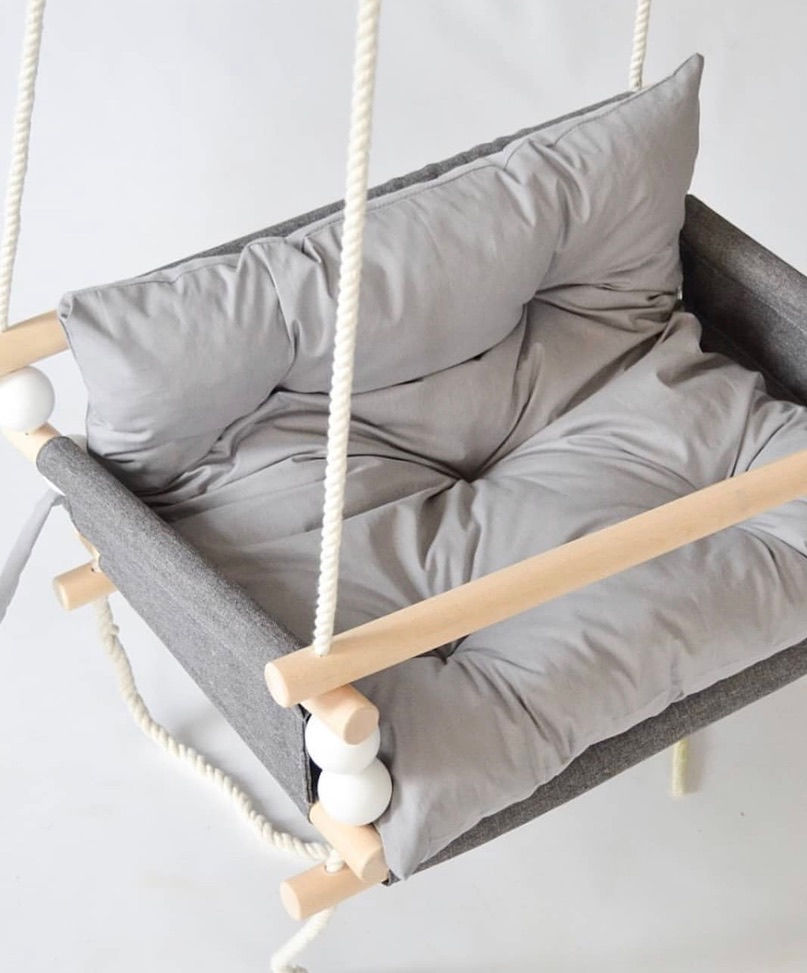 Thumbnail: Altalena sospesa da interno per 1 o 2  bambini,  microfibra ( collezione Nuvola)