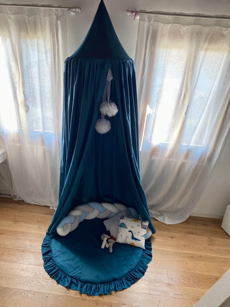 Thumbnail: Il baldachino accogliente per letto, culla, zona giochi dei bambini blu oceano