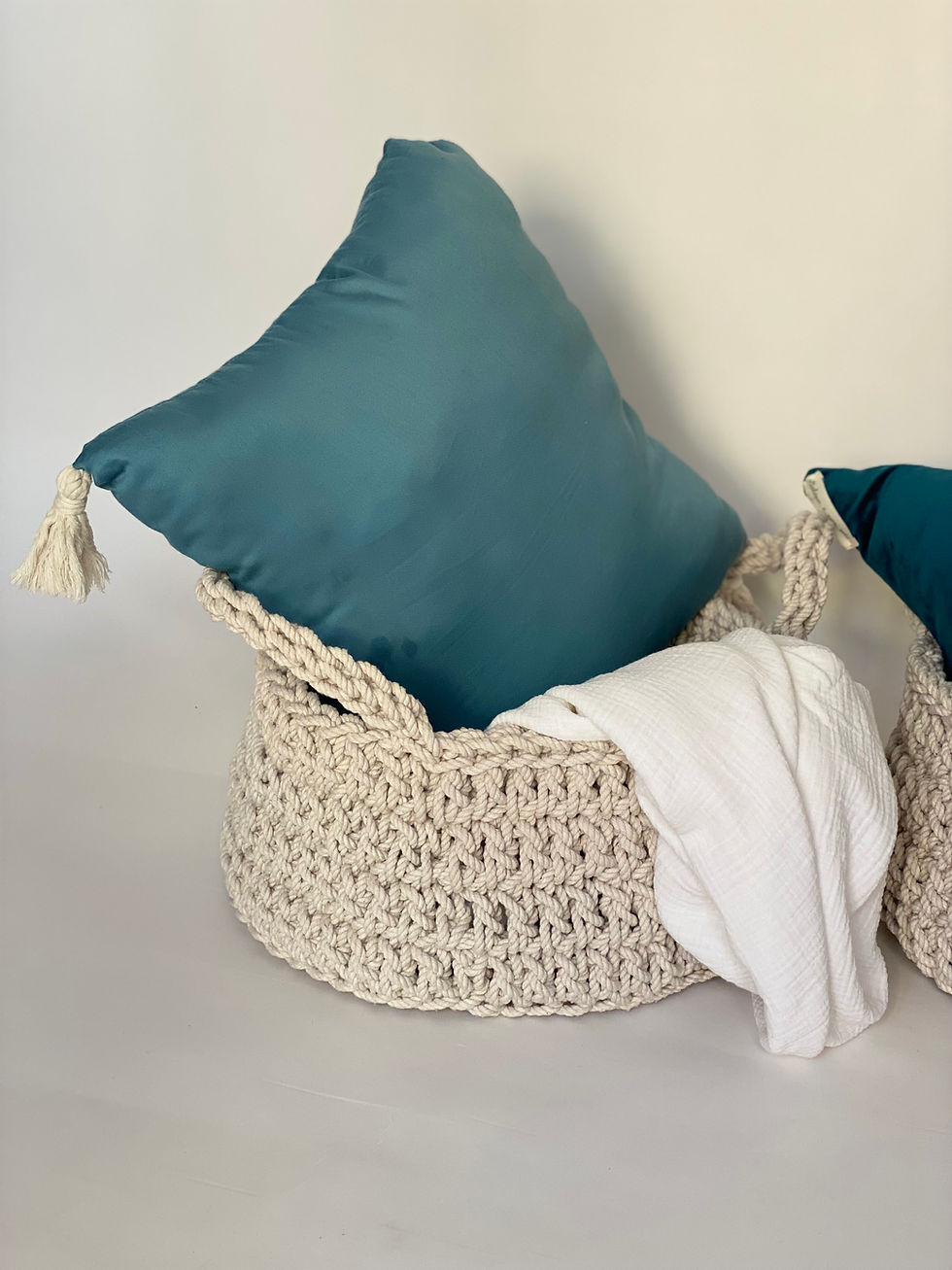 Thumbnail: Ceste in corda portaoggetti per soggiorno, camera da letto, bagno