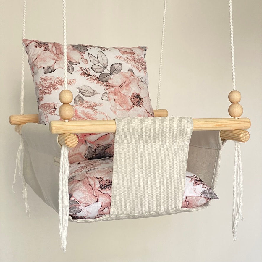 Thumbnail: Altalena sospesa per bambini da interno color eburneo (collezione  Meraviglia)