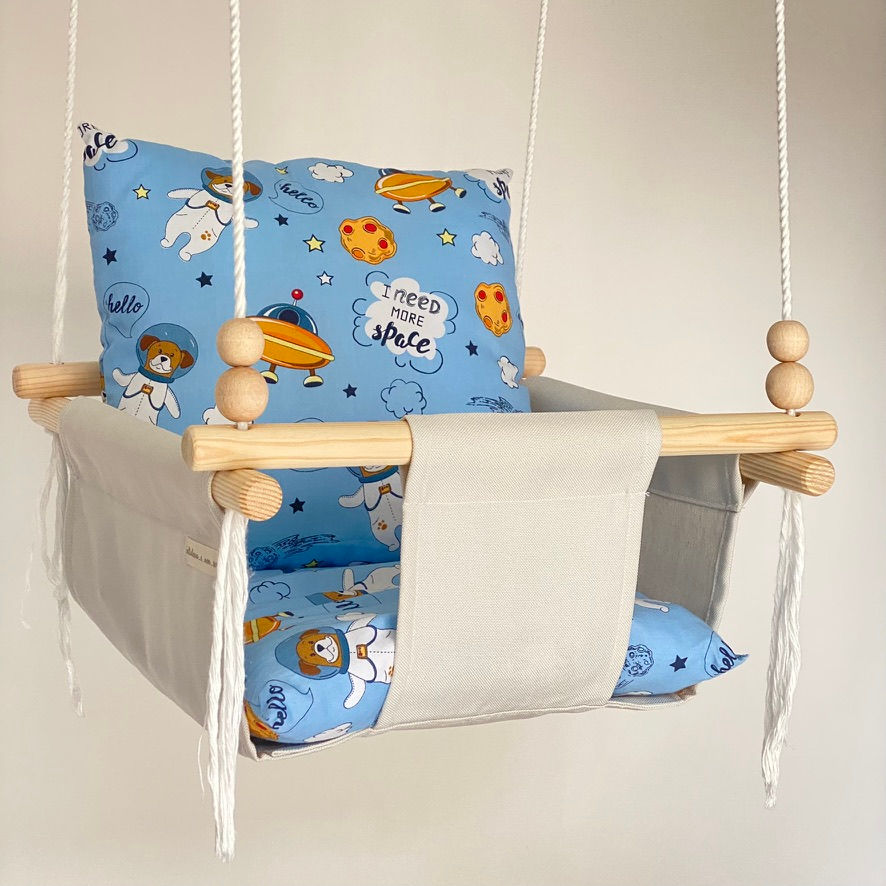 Thumbnail: Altalena sospesa per bambini da interno color eburneo (collezione  Meraviglia)