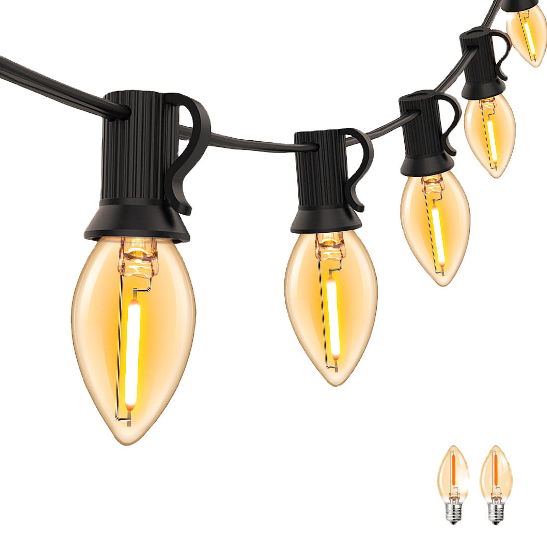 C7 E12 Retro Outdoor LED String Lights