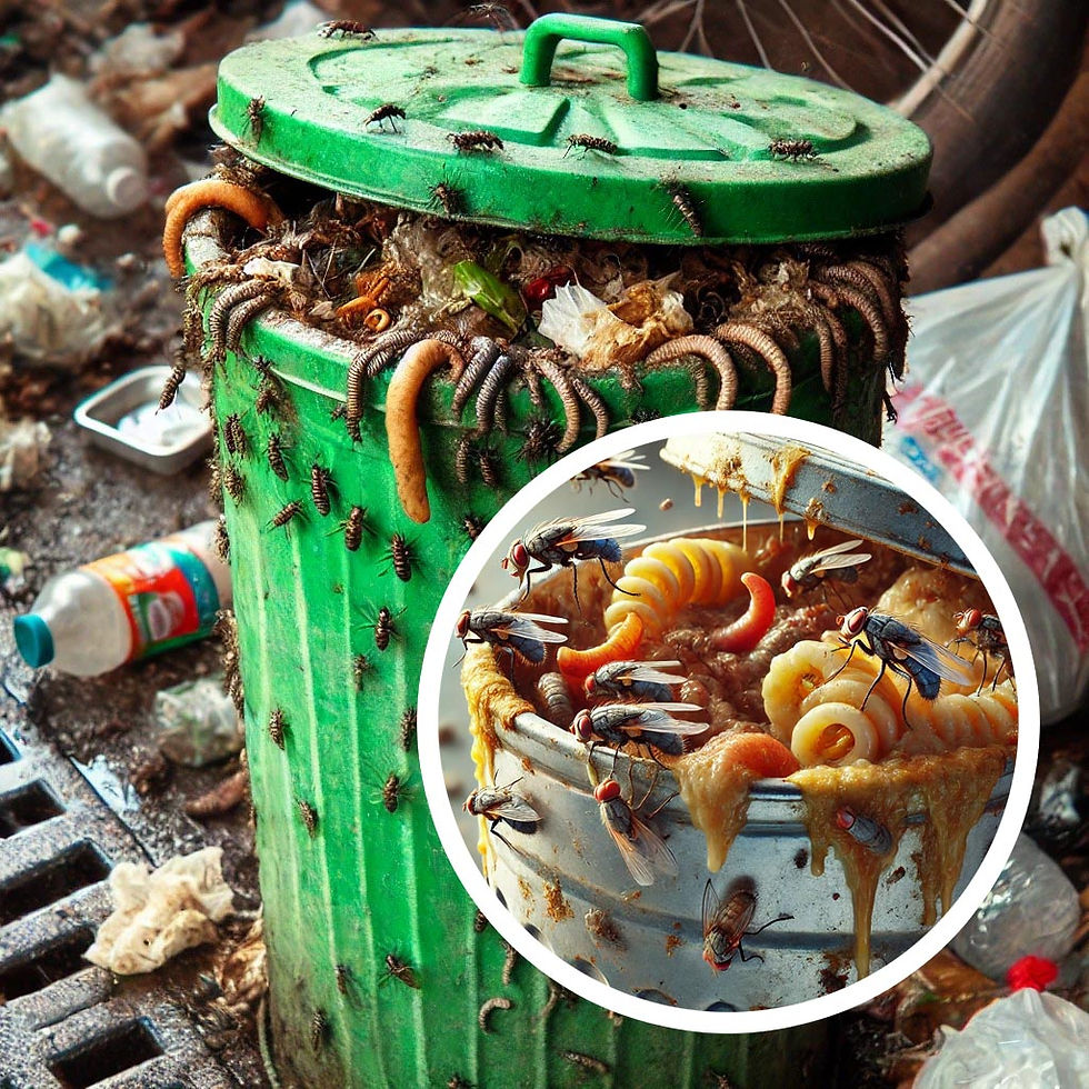 Flies and maggots love hanging out on a dirty and smelly garbage bin. Time to thoroughly clean it with Can Cleaners, the top trash can cleaning service provider in Toledo Metro OH.