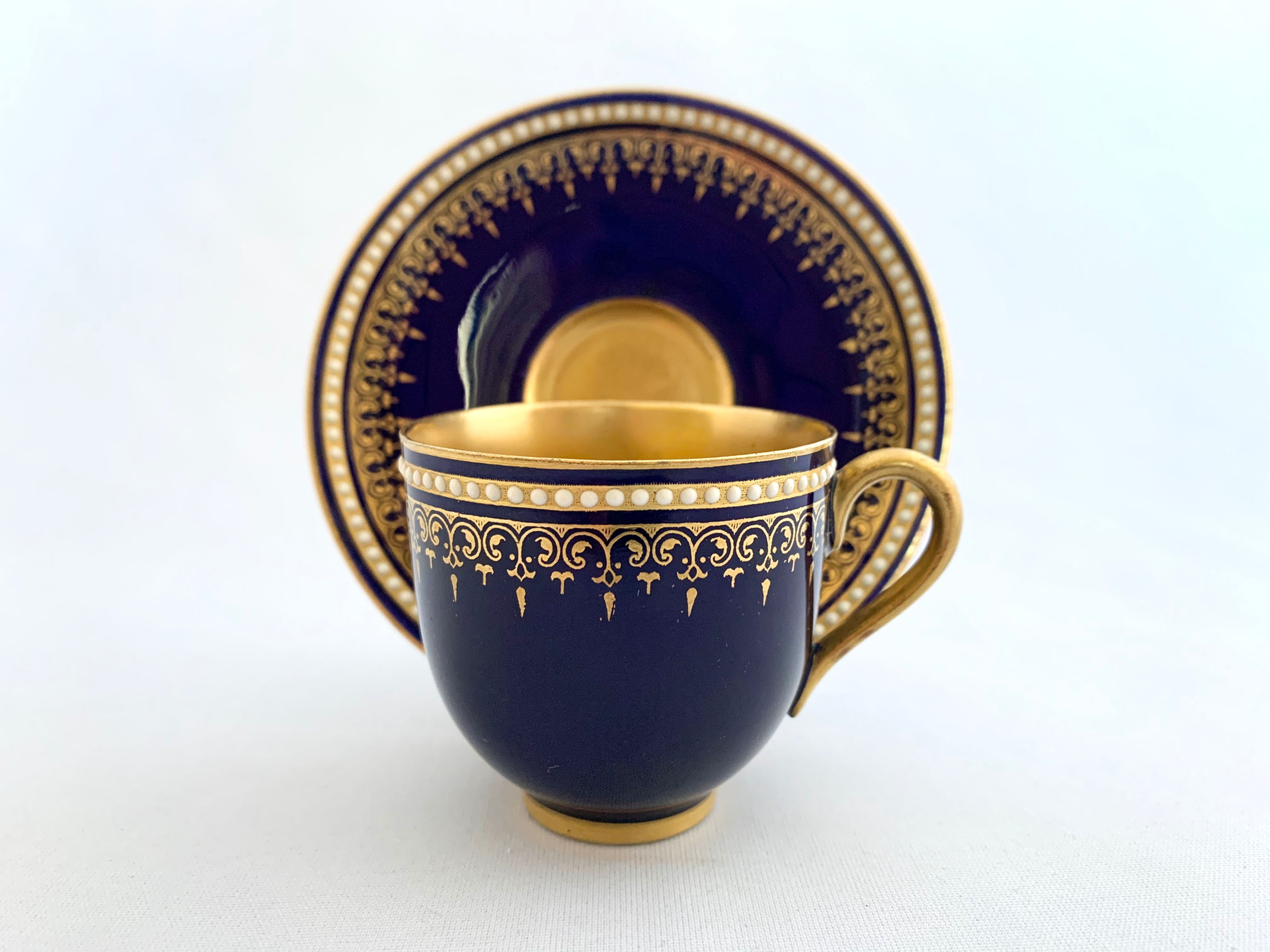Royal Worcester demitasse coffee cup with jewelling