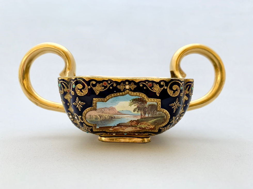 Thumbnail: Coalport jewelled two handled bowl