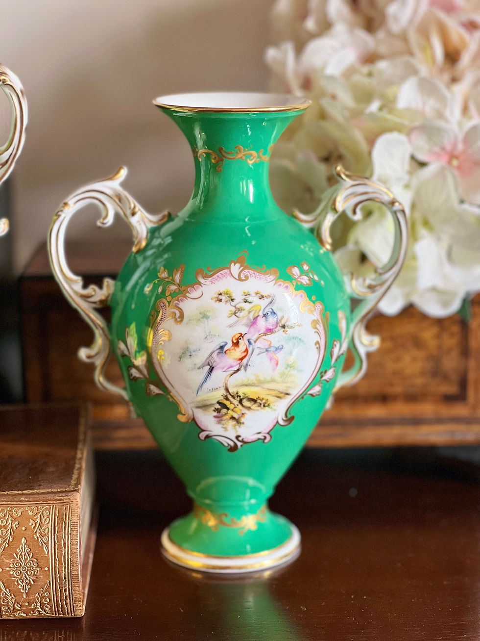 Thumbnail: Pair of Coalport vases painted with bird by John Randall