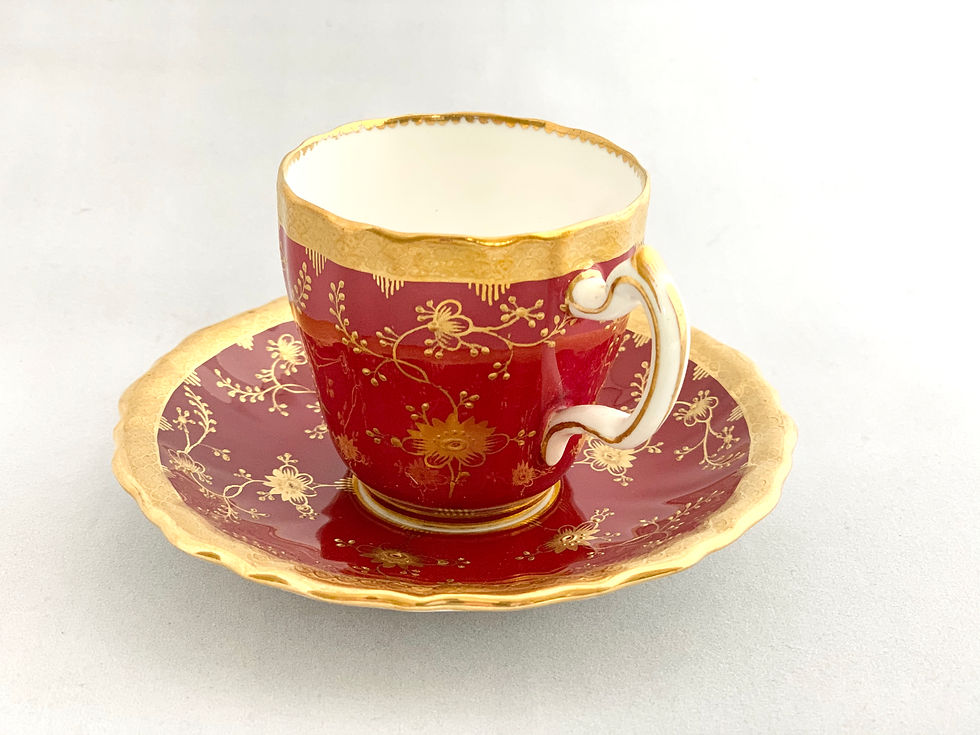 Thumbnail: Minton demitasse coffee cup and saucer