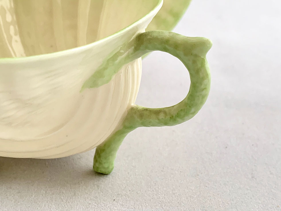 Thumbnail: Belleek Neptune tea cup and saucer