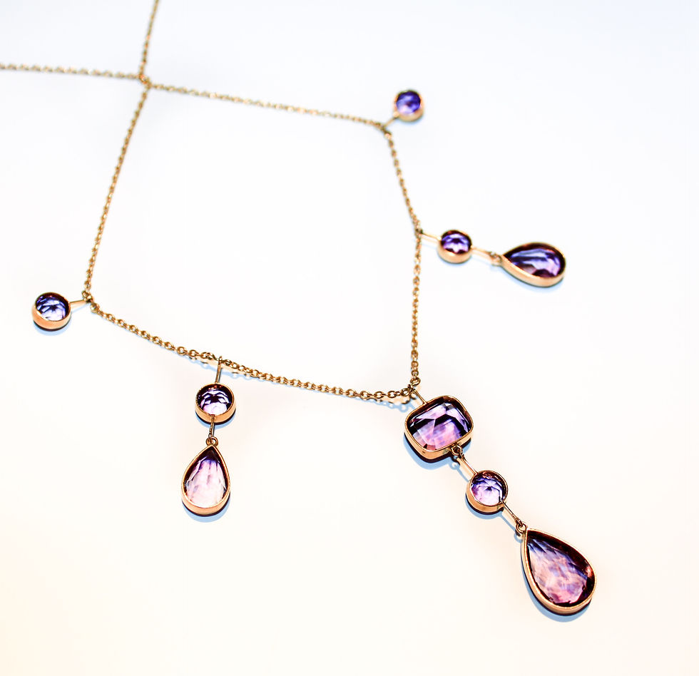 Thumbnail: Amethyst and 9ct gold necklace
