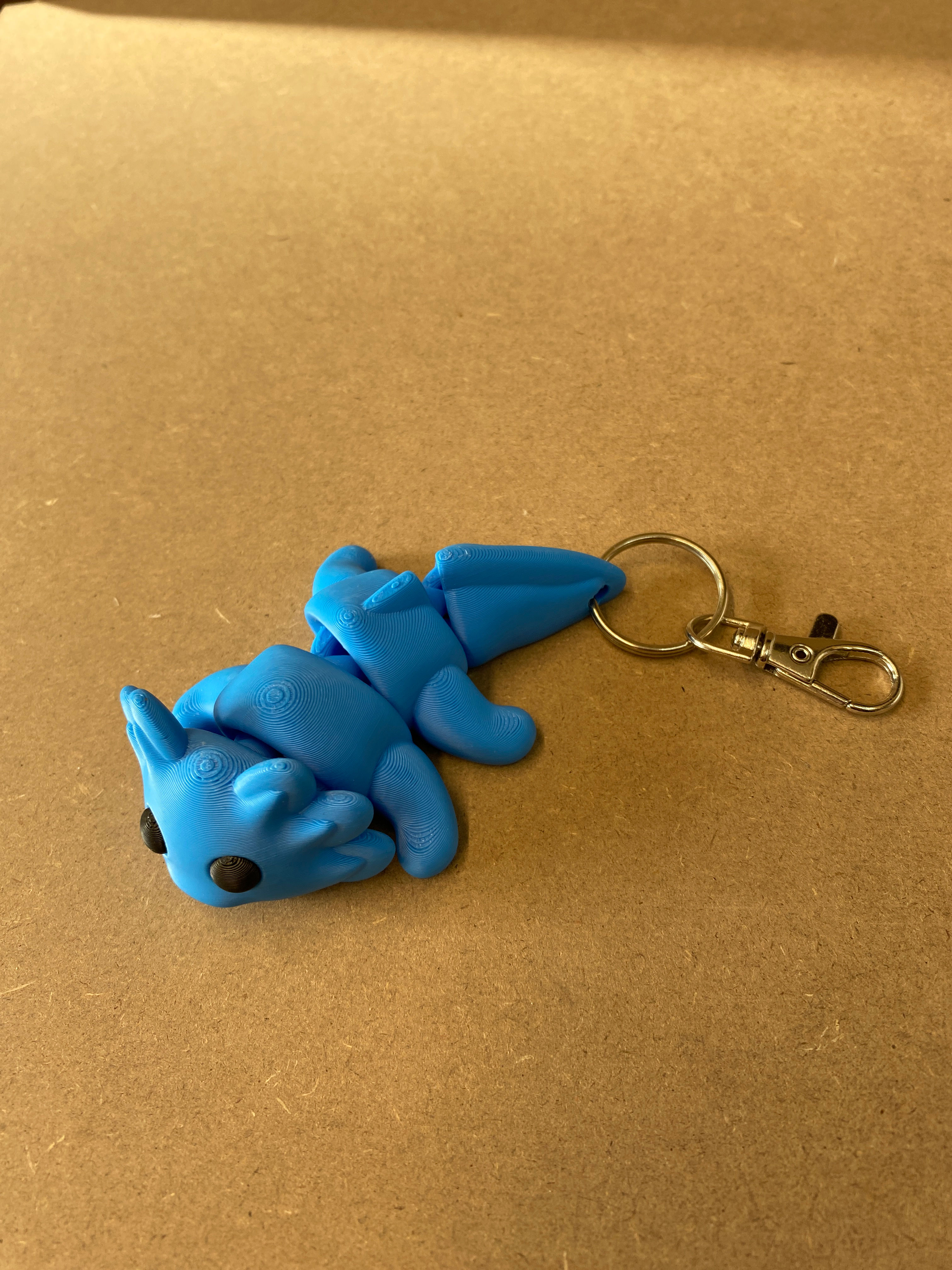 large blue axolotl keyring
