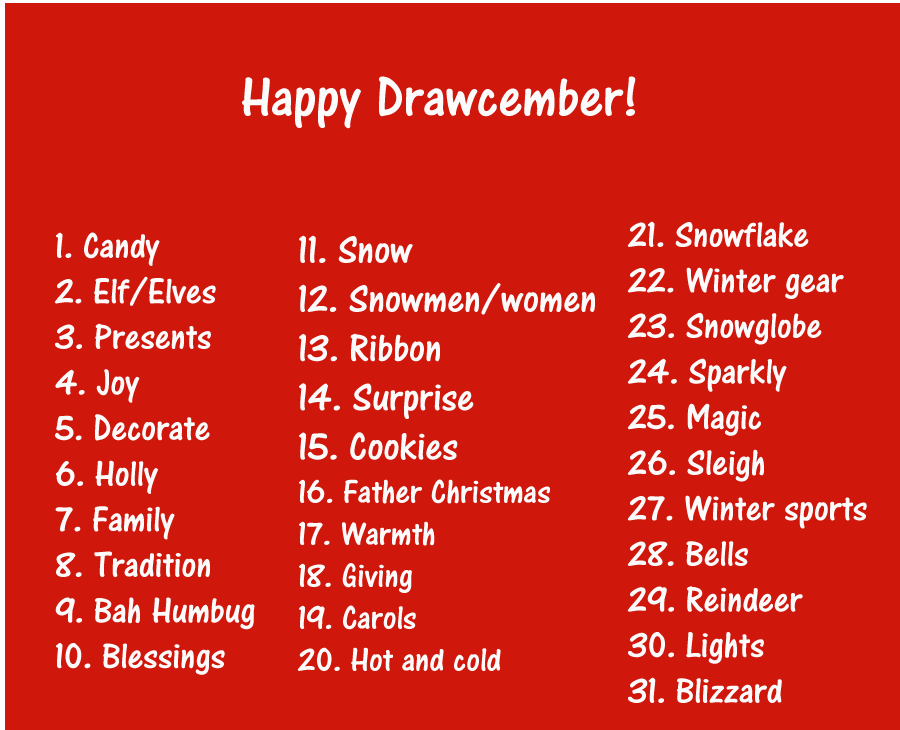December Daily Drawing Challenge