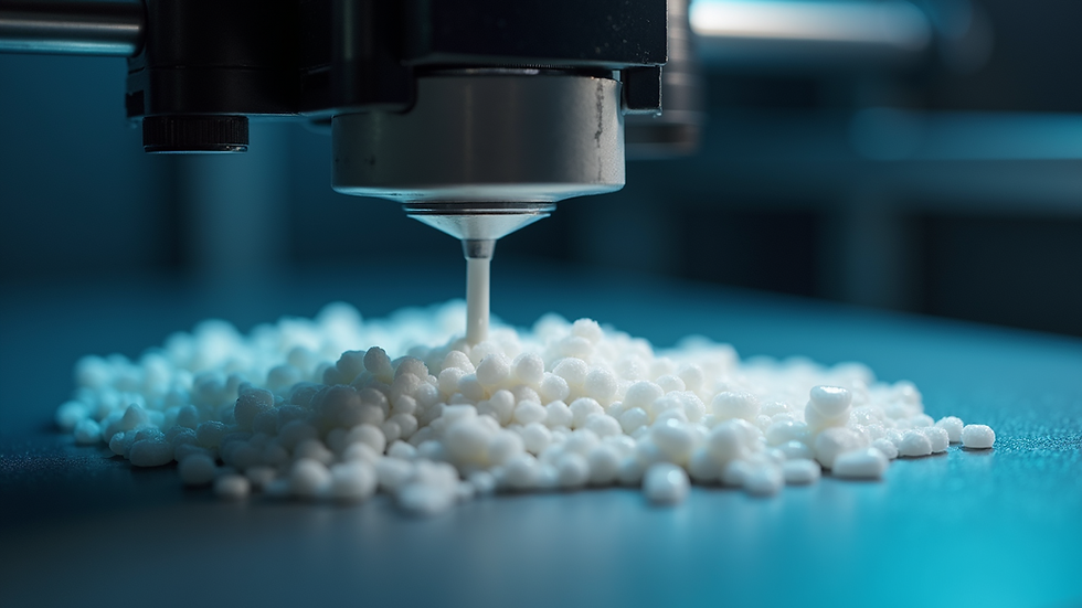 Close-up view of a 3D printer nozzle creating a detailed plastic model