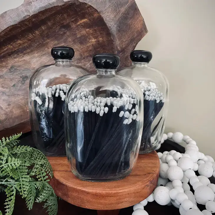 4" Decor Matches in Decanter Bottle